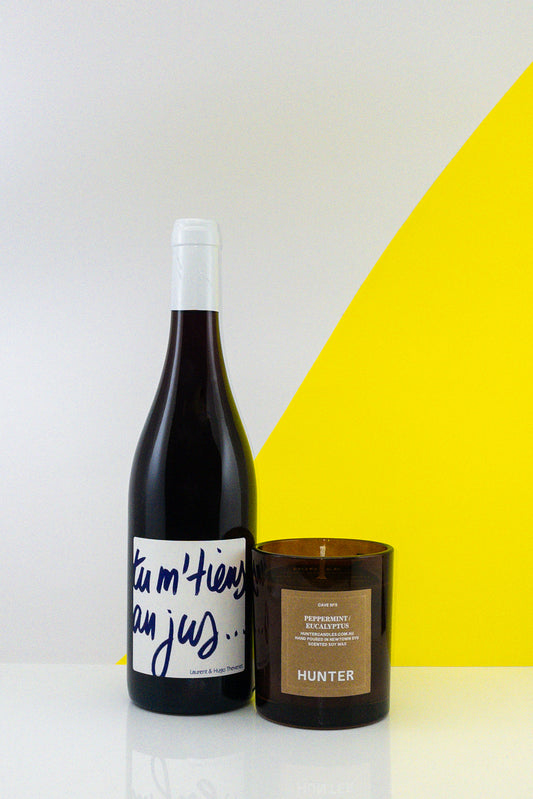 Gifts! Gifts! Gifts!! - Hunter Candle Peppermint + Eucalyptus + Tu M’tiens au Jus Beaujolais